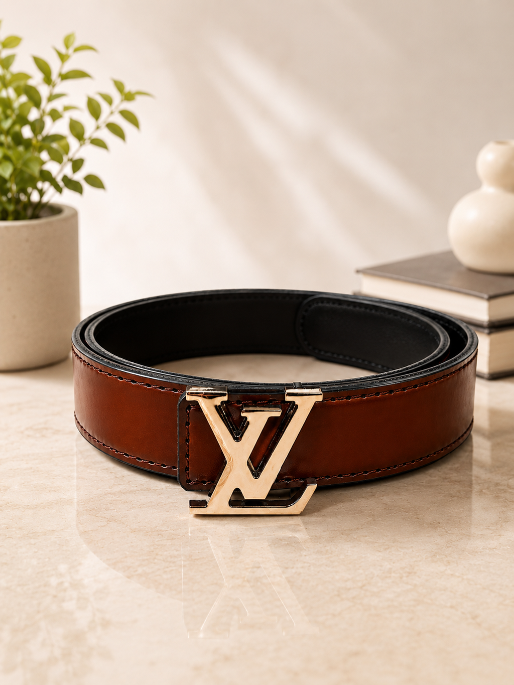 AURA PRIME ( Brown Leather Belt )