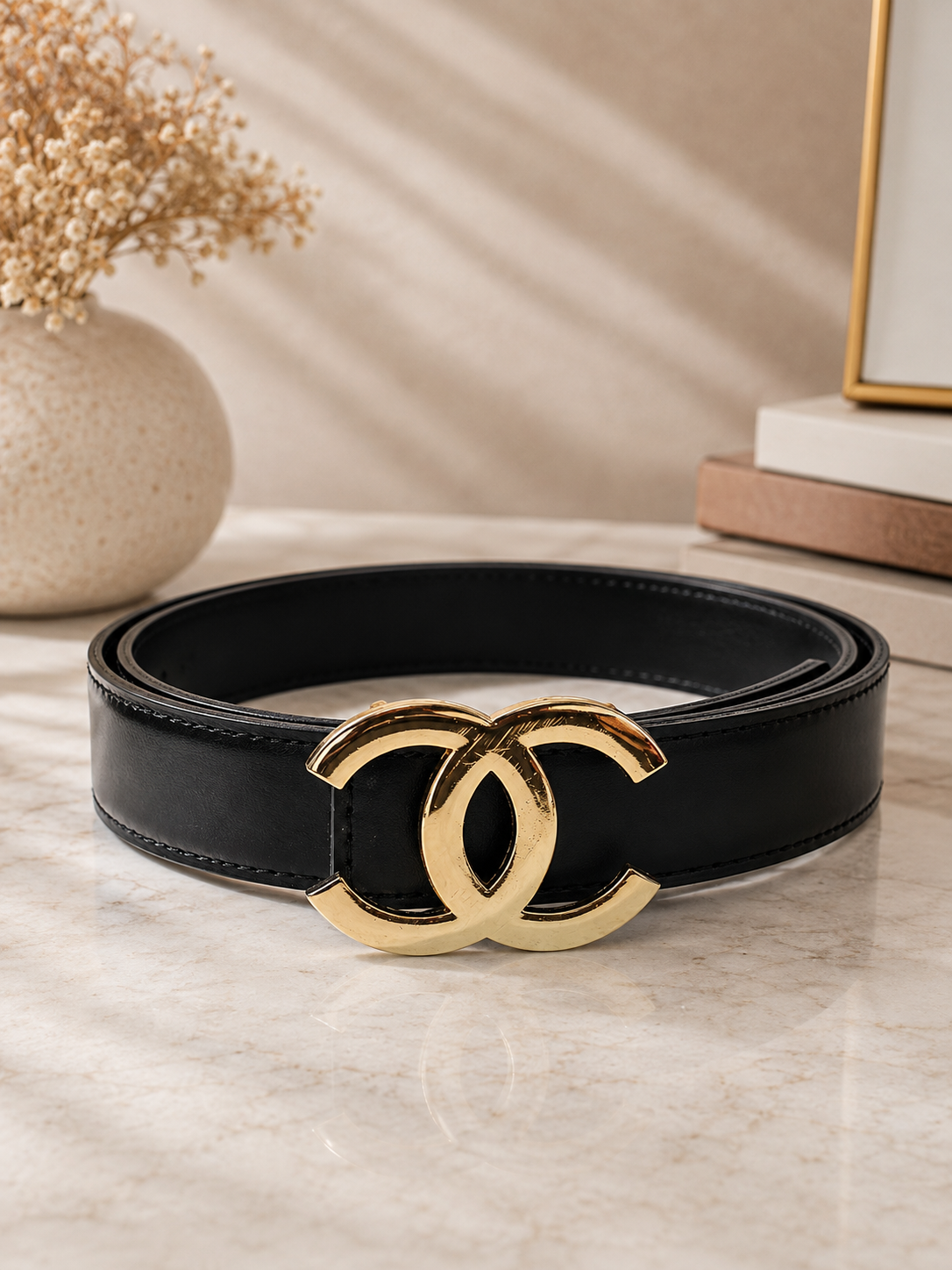 AURA PRIME  (Fancy Black Leather Belt)