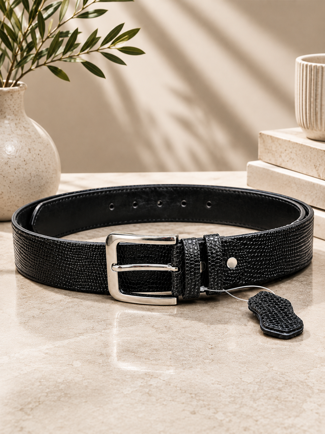 AURA CASUAL - (Crocodile Texture Black Belt)