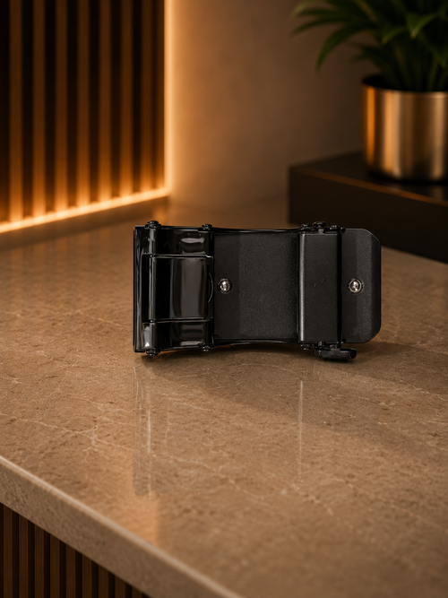 AURA BUCKLE (Lined Metallic Black & Gold)