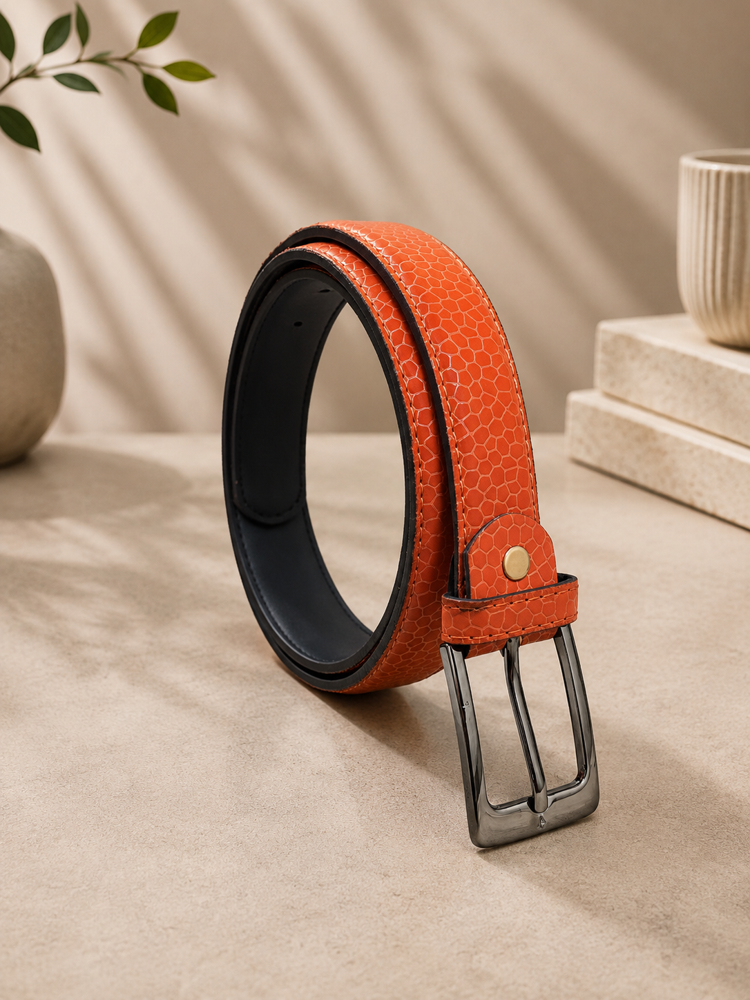 AURA CLASSIC (Burnt Orange Textured Belt)