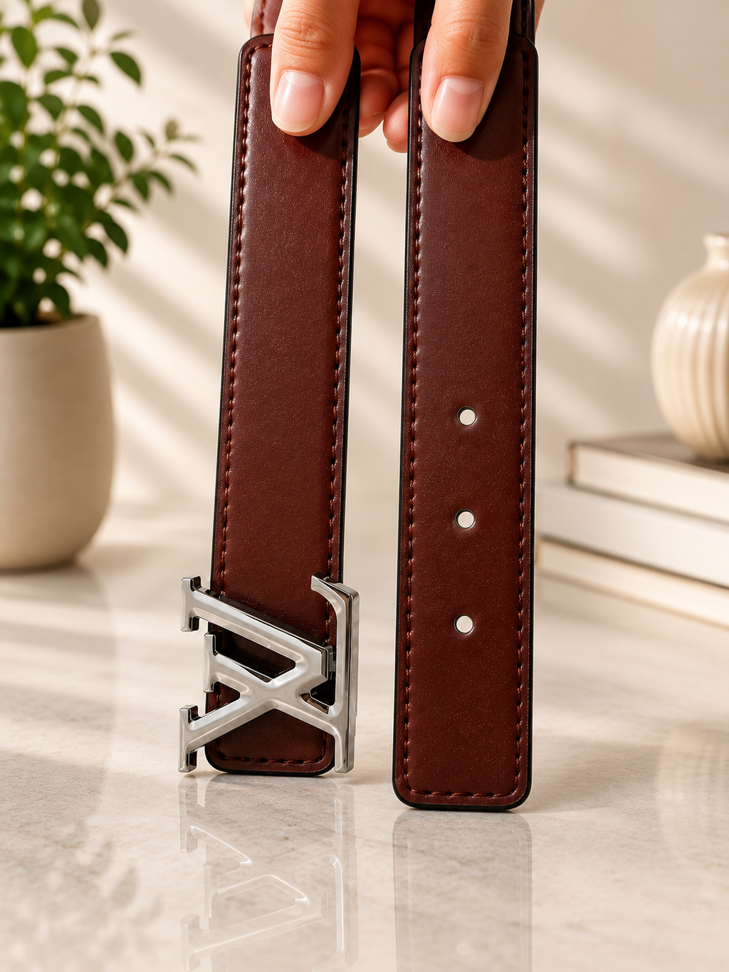 AURA PRIME ( Brown Leather Belt )