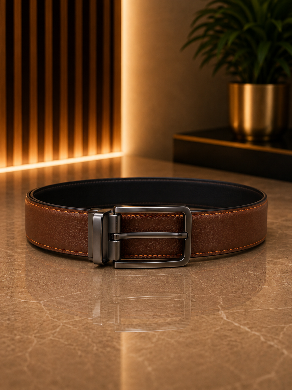 AURA DUAL- 2 IN 1 PURE LEATHER -( Black and Walnut Brown )