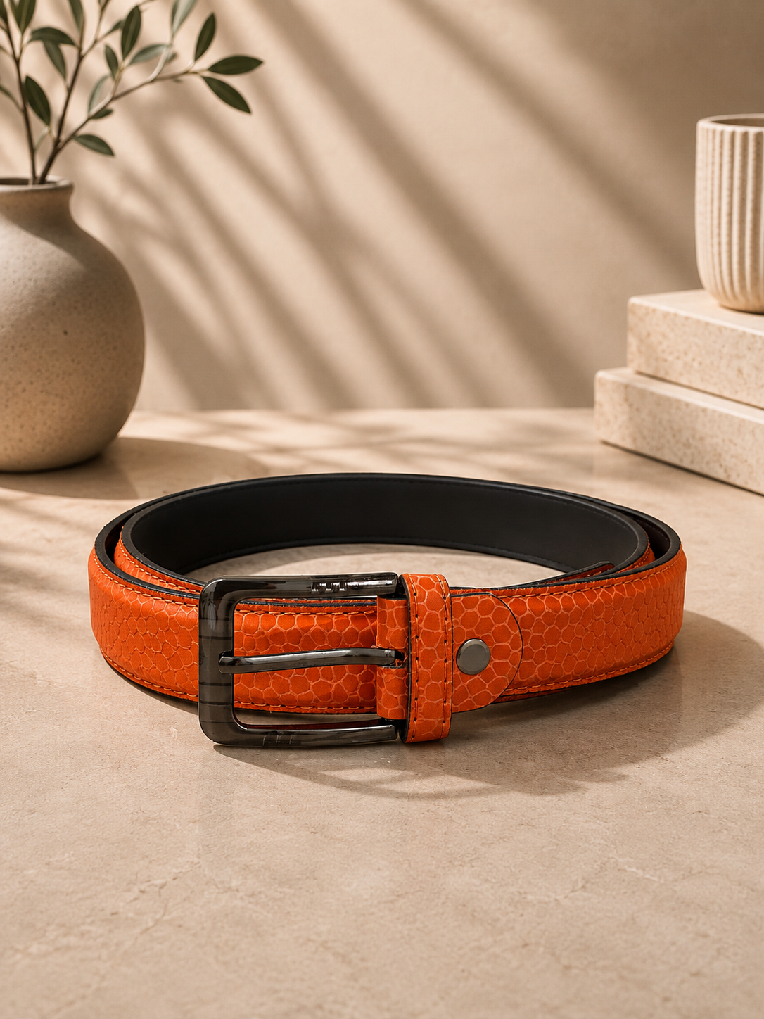 AURA CLASSIC (Burnt Orange Textured Belt)