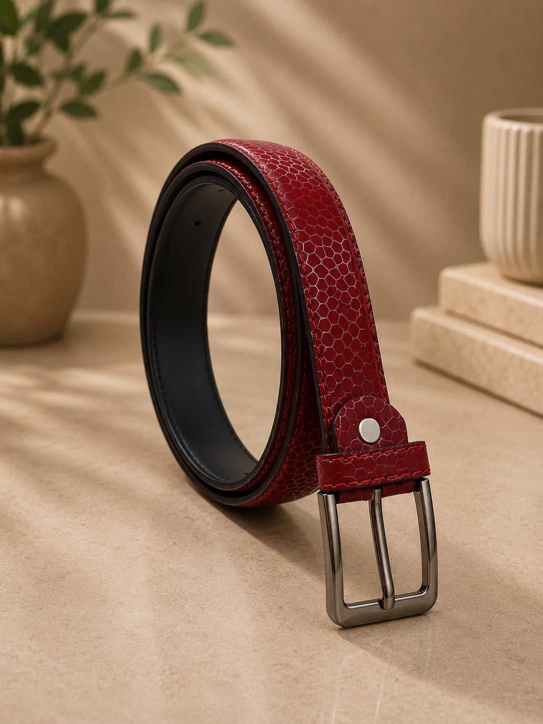 AURA CLASSIC (Wine Red Textured Belt)