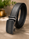 AURA PRECISION (Black Belt with Lined Metallic Buckle)