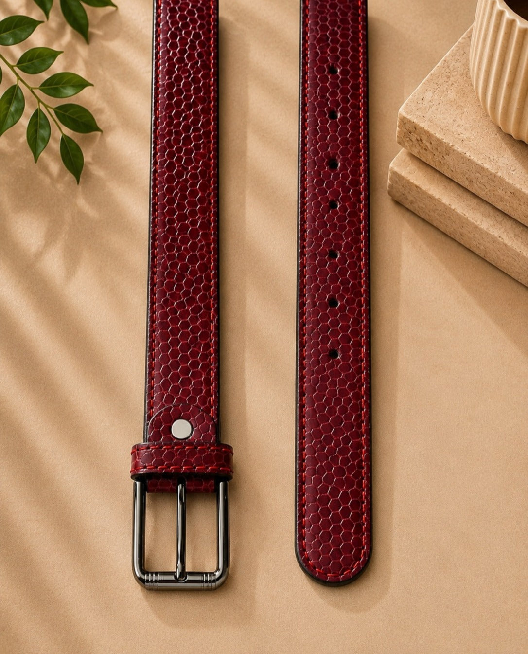 AURA CLASSIC (Wine Red Textured Belt)