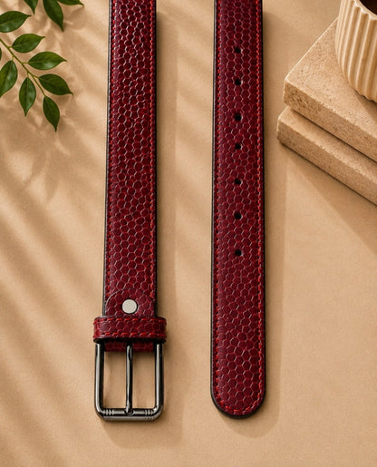 AURA CLASSIC (Wine Red Textured Belt)